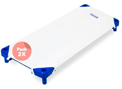 PRONENS®. Pack 2 Sábanas Bajeras Ajustables para Hamaca de Guardería 130x60 cm | Algodón Premium | Compatible con Camas Apilables | Personalizable Nombre Bordado | Blanca