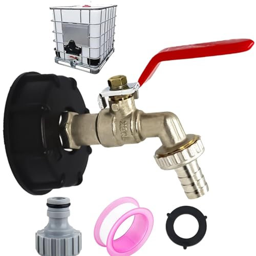 Bache Cuve 1000l S60x6 IBC Raccord Cuve 1000 litres De Tuyau 1/2, Adaptateur Cuve 1000l Eau De Pluie,pour Robinet De Jardin,Raccord Tuyau d'Arrosage