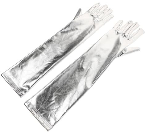 VALICLUD 1paar Lange Glänzende Damenhandschuhe Aus Lackleder Für Cosplay Und Partys Elegante Elbow Kostümaccessoires Für Hochzeiten Und Halloween-feiern