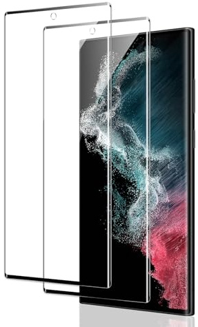 [2 Stück] Schutzfolie für Samsung Galaxy S22 Ultra 5G, Panzer Schutz Glas, 3D Vollständige Displayschutz Blasenfreie Folie,Fingerabdruck Displayschutzfolie, Sensitive Touch, HD