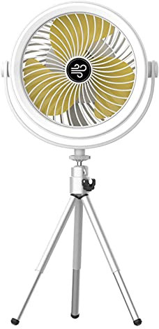 SHOOYIO Ventilador de escritorio de batería pequeña, ventilador de camping de 3 velocidades, ventilador portátil de refrigeración de mesa de escritorio, ventilador de trípode portátil con aire fuerte