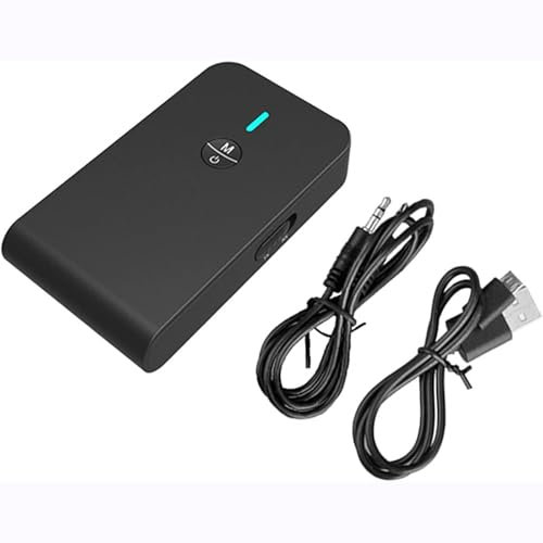 YZHYYDS Trasmettitore e Ricevitore Bluetooth 5.0, Adattatore Audio Wireless con Cavo Audio Digitale da 3,5 mm, Ricezione Bluetooth, Bassa latenza, per TV/Lettore MP3/PC/auto/altoparlante/home Theater