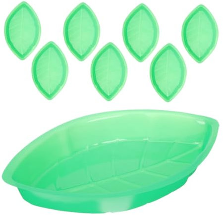 Generico 8 Pezzi Vassoio a Forma di Foglia Vassoio da Portata in Foglia di Palma conservazione della Frutta Vassoio Snack portafrutta Piatto per la casa Piatto da Dessert da Cucina plastica