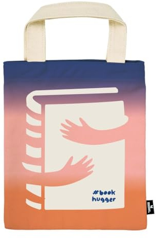 moses. libri_x Büchertasche #book hugger – Stofftasche für Bücher, Geschenkverpackung aus 100% Baumwolle, wiederverwendbar, umweltfreundliche Buchhülle mit angesagtem Buchmotiv
