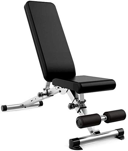 Verstellbare Hantelbank in Fitnessstudioqualität von Finer Form. Universalbank. Flachbank. Schrägbank und aufrecht stehende Bank für Dutzende von Übungen. Krafttraining und Bauchmuskeltraining für das