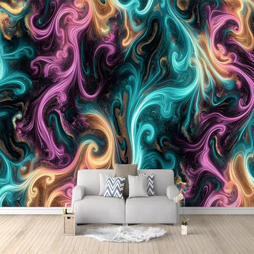 Fotomurales 3D Patrón Geométrico En Espiral 250x175 cm Papel Pintado Fotográfico, Decoración De la Pared Murales para Salón, Dormitorio, Habitación para Niños, Pared de TV