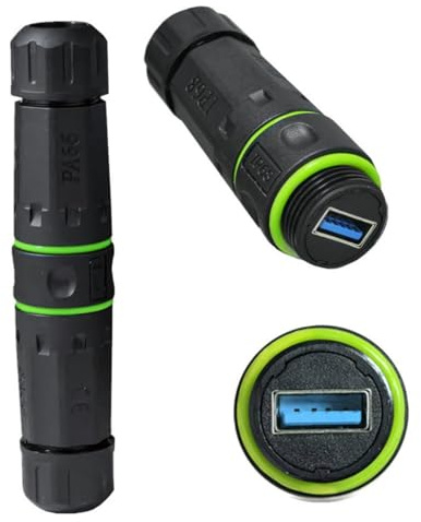 CY Connector M20 Locking IP68 Waterproof Type-A USB3.0 5Gbps USB-A Female to USB-A Female Extension Adapter Coupler
