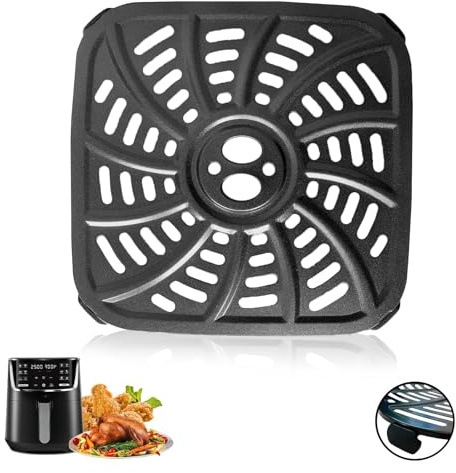 HlkEurt 4QT Air Fryer Grill Plate for Gourmia GAF414 Digital Air Fryers, Upgraded Grill Pan Crisper Plate Tray Rack Insert Grate Grid Shelf for 4 Quart Gourmia Air Fryer, Dishwasher Safe, Nonstick