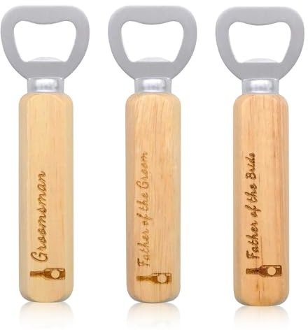 JJYHEHOT 3 Stück Flaschenöffner, Tragbare Kapselheber, Naturholz Bier ​Bieröffner, Geschenke Öffner Personalisierter, Bierflaschenöffner zum Küche Bar Camping Geschenke für Männer