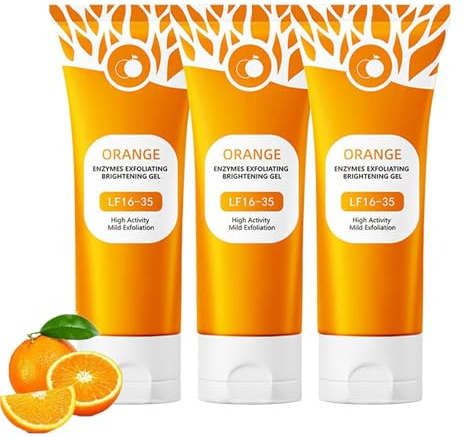 Orange Exfoliating Brightening Gel, Gommage Corps Exfoliant, Gel Exfoliant Visage Et Corps, Gelee Eclaircissante Gommage, Gentle Exfoliator For Face, Skin Exfoliator For Body (3PC, 50g)