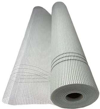 Rete per Cappotto 160g/m² 1x50 m (50 mq), Made in Italy - Rinforzata in Fibra di Vetro Antialcalina – Rete Isolamento Termico Esterno - Maglia 4x4 mm, ETAG 004