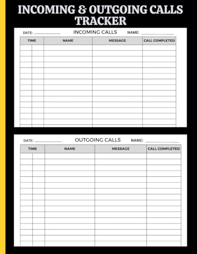 Incoming and Outgoing Calls Tracker (8.5 x 11 Inches): Log Book to Record Call Details, Contacts, and Follow-Ups