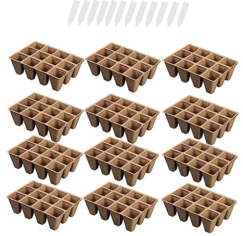 Toddmomy Vasetti Biodegradabili Polpa di Carta per Semina e Coltivazione Piante Indoor e Outdoor Vassoi Germinazione Compostabili per Fiori Suculente e Ortaggi Traspiranti e Facili da