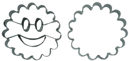 Kaladia Linzer Plätzchen Ausstecher-Set - Motiv: Smiley - aus hochwertigem Edelstahl –2 Ausstechformen – für Spitzbuben, Hildabrötchen, Linzer Augen - Made in EU
