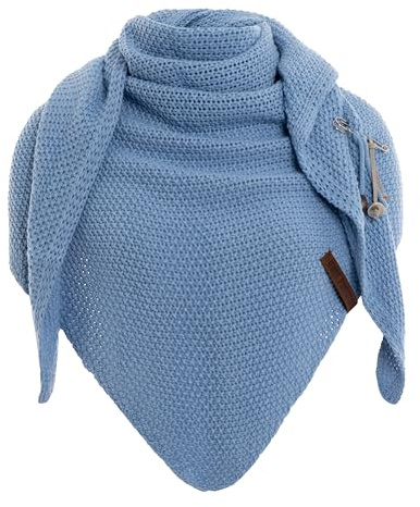 KNIT FACTORY - Dreiecksschal Coco - Damen Strickschal mit Wolle - Umschlagtuch für den Herbst und Winter - Winterschal - Dreieckstuch - Hochwertige Qualität - XXL Schal - 190 x 85 cm