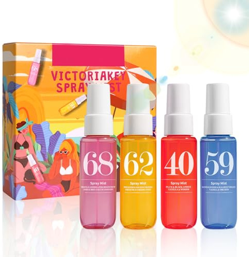 Lot de 4 sprays de parfum pour femme et corps - 40 ml - Parfum rose cheirosa - Parfum pour femme avec différents parfums - Idée cadeau pour le quotidien et les occasions