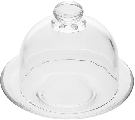 Toyvian Mini Alzata in Vetro Trasparente con Piedini e Coperchio Piattini da Dessert e Vassoio per Frutta Secca per Tè Snack e Antipasti Salvaspazio per Uso Domestico e Feste