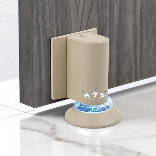 GEEKHOM Magnetischer Türstopper Boden Kleben - Türstopper Magnetisch Ohne Bohren Magnetic Door Stopper Selbstklebend Bodentürstopper Magnet Schwer Türkeil Edelstahl für Tür Floor Wand (Weiß)