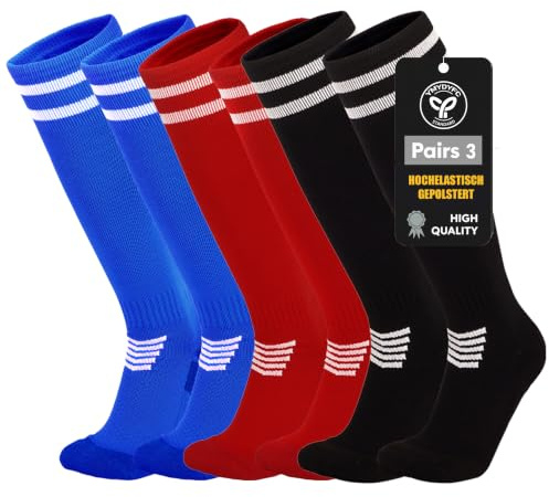 YMYDYFC Stutzen Kinder Fußball & Fußballsocken Sportsocken für Jungen und Mädchen im Alter von 8–16 Jahren–Perfekt für Training,Fussball, Basketball,Rugby und Hockey 3 Paar