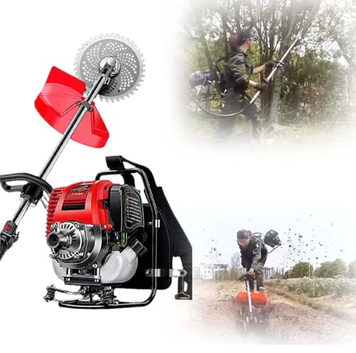 Tagliaerba A Zaino A Benzina 4 Tempi 1000W 1.4HP, Decespugliatore Multifunzione Per Taglio, Diserbo, Zappatura E Potatura Siepi, Attrezzo Professionale Giardino E Fattoria