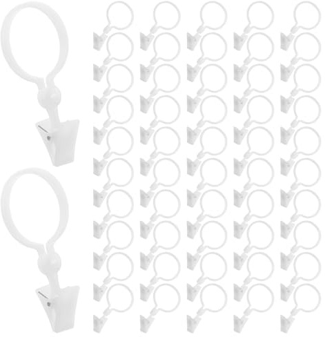 SUPVOX Anillos para Cortinas de Resina, 100 Unidades, Clips Abiertos para Barras Romanas, Ganchos Duraderos y Protectores para Colgar Cortinas Hogar