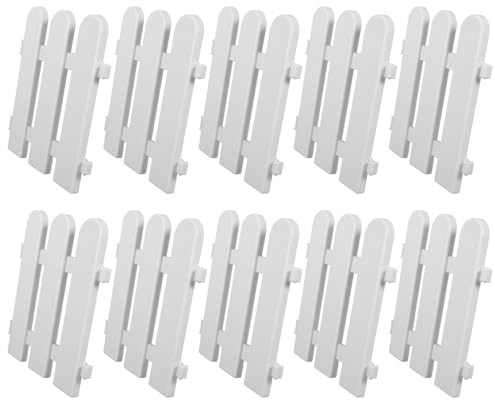TOYANDONA Recinzione Plastica Bianca 10 Pezzi per Cortili e Aiuole Steccato Decorativo Resistente per Prato e Decorazioni Natalizie