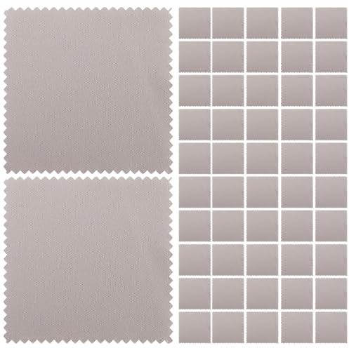 Beaupretty Lot de 50 Chiffons à Polir pour Bijoux en Suédine, 8x8 Cm, Nettoyage Délicat, Anti-ternissement, pour Argenté et Surfaces Délicates