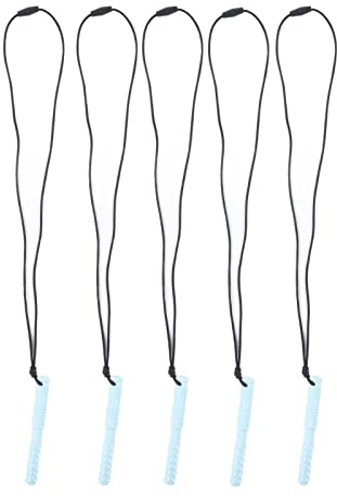 LIYJTK Collier à mâcher pour bébé, Collier sensoriel de Dentition en Silicone sûr pour bébés (Bleu Clair)