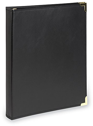 Samsill Classic Collection Executive Classeur de présentation à 3 anneaux en laiton Noir 100 feuilles