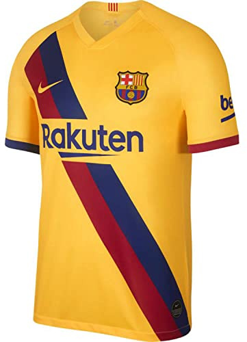 Nike Men FCB M Nk BRT Stad JSY Ss AW Football T-Shirt - Varsity Maize/(Varsity Maize) (Full Sponsor), Small