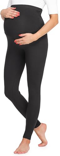 Be Mammy Dams Graviditet Moderskap Långa leggings BE20-257(Svarta Prickar, XXL)