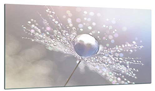 TMK Plaque de recouvrement, 90 x 52 cm, en verre, pour plaque vitrocéramique, à induction, décorative, anti-éclaboussures, planche à découper, piège à fleurs