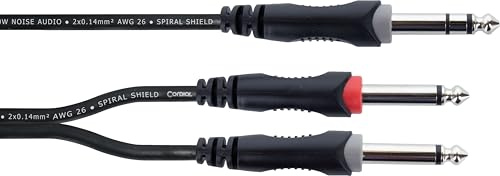 Cordial - Cavo Adattatore Y 6,3 mm TRS Maschio a 2x TS Maschio, Stereo- Doppio Mono, 5 m, Elements (EY 5 VPP)