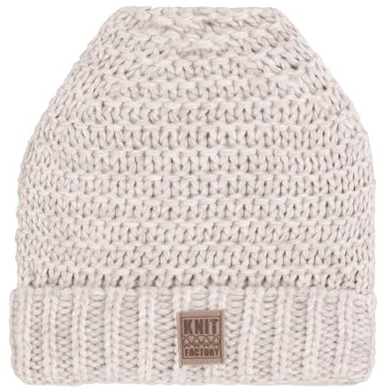 KNIT FACTORY - Alex Mütze - Strickmütze - Aus Wolle - Robusten Look - Beige