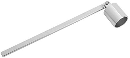 Tyenaza Kerzenlöscher, 19 cm Edelstahl, gerade, rohrförmige Kerzenlöscher-Dochtschneiderabdeckung, Langer Griff, Feuerdocht-Zubehör für die meisten Kerzen(Silber)