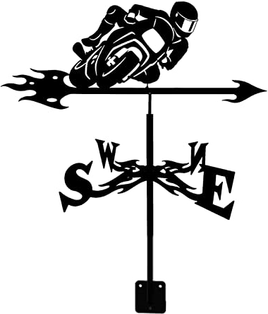 CYXZX Edelstahl Motorrad Form Wetterfahne Kreative Racing Windfahne Windrichtungsanzeiger für Garten Terrasse Ornament Dekoration