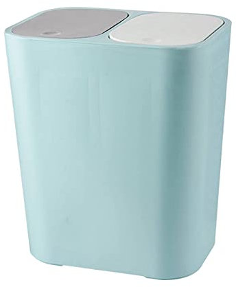 Sharplace 15L Wet and Dry Dual Mülleimer Recyclingbehälter mit Federdeckel Klassifizierter Mülleimer Abfallbehälter für, Fahrzeug, Badezimmer, Wohnmobil, Blau