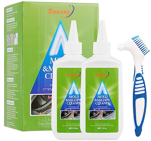 deuvuo Revolutionary Mould Remover Gel UK, Mold And Mildew Remover Gel With Brush, large Capacity Mildew Removal For Washing Machine,Toilet, Painted Walls,Ceiling,Tile,Windows, Glass(10 Fl Oz)