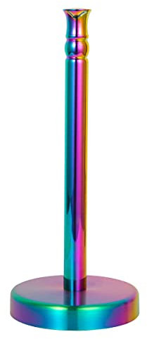 Paper Towel Holder Countertop, Rainbow Kitchen Paper Towel Holder Stand with Stainless Steel Base for Kitchen and Bathroom Organization, Classic Fashion Kitchen Roll Dispenser
