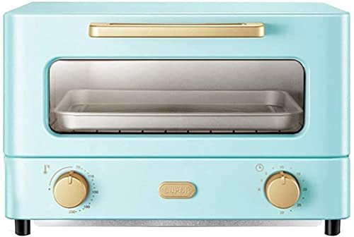 CAZARU Mini Horno de 12L, Cocina eléctrica y Parrilla para Hornear en casa, Horno pequeño con Temporizador, Puerta de Vidrio Doble, Horno Tostador de encimera de convección Superior e Inferior