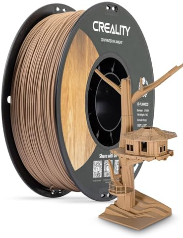 Creality Wood Filament PLA, 3D Printer Filament 1.75 mm, Smooth Silk Texture, Toughness, 1kg(2.2lbs)/Spool Printing Filament, for All Printers (Wood)