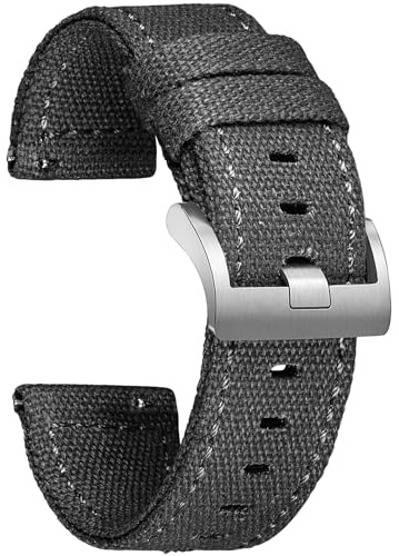 hemsut h Canvas Quick Release Uhrenarmband 18mm 20mm 22mm 24mm Ersatz Uhrenarmbänder für Männer Frauen