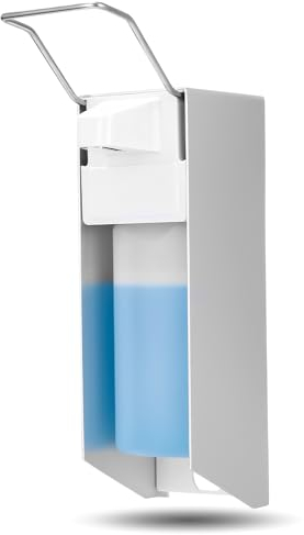 TIDEVAN Distributeur de Savon Eurospender 500ML Distributeur Savon Mural Distributeur de Savon avec Pression sur Les Coudes Distributeur de Savon pour Désinfectants et Savons pour Les Mains,Aluminium