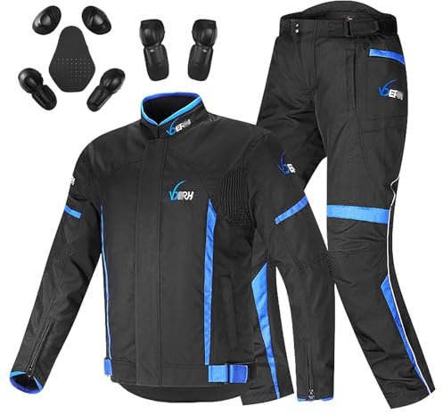 Kcolic Chaqueta De Moto Impermeables,Motocicleta Chaquetas A Prueba De Viento Equipo De Protección De Cuerpo Completo Blindado Otoño Verano Invierno para Hombres E,XL.