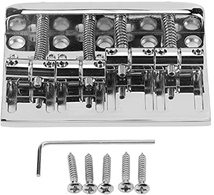 4-Saiter-E-Bass-Brücke mit Kerben, hohe Masse, vintage Messingsättel, Seitenjustierung für präzise Intonation
