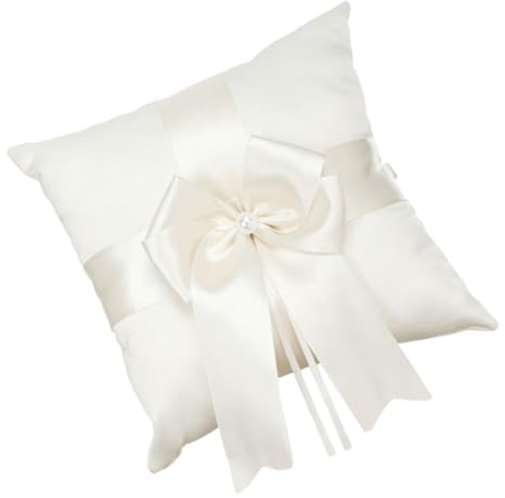 ABOOFAN Luxuriöses Hochzeitskissen Weißes Kissen für Zeremonienträger Blumendesign Verlobungsbox für Hochzeitsfeier