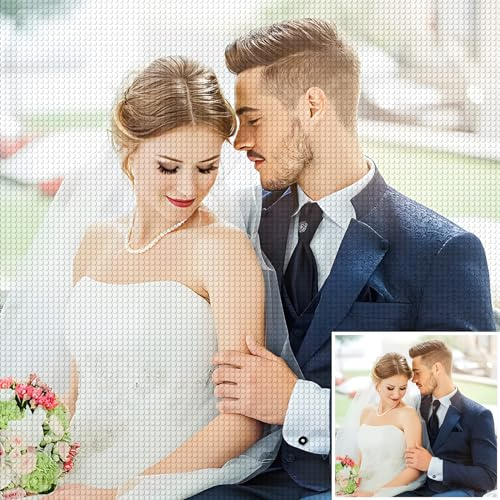 Bemaystar 30x40cm 5D Diamond Painting Eigenes Foto – Custom Benutzerdefinierte Design Diamant Full Bilder, Diamond Painting Personalisiert,Set für Erwachsene Home Decor 11.8x15.7inch