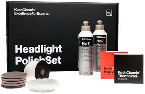 Koch Chemie Headlight Polish Set - Scheinwerferpolitur Set - Matte Scheinwerfer aufbereiten - hochglanz Scheinwerferpolitur