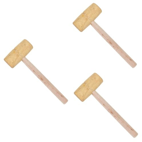 Uonlytech 3pcs Wooden Mallet Multi-Purpose Carpentry Hammer for Woodworking Compact Design Sturdy Construction for Projects and Crafts