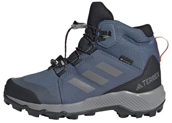 adidas unisex - barn Terrex Mid Gore-Tex Hiking Kids Shoes, Wonder Steel/Grey Three/Semi Impact Orange, 36 EU